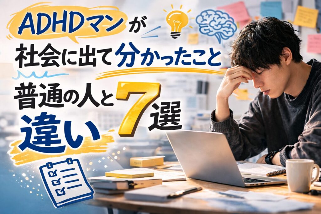 ADHDマンが社会に出て分かったこと普通の人との違い7選